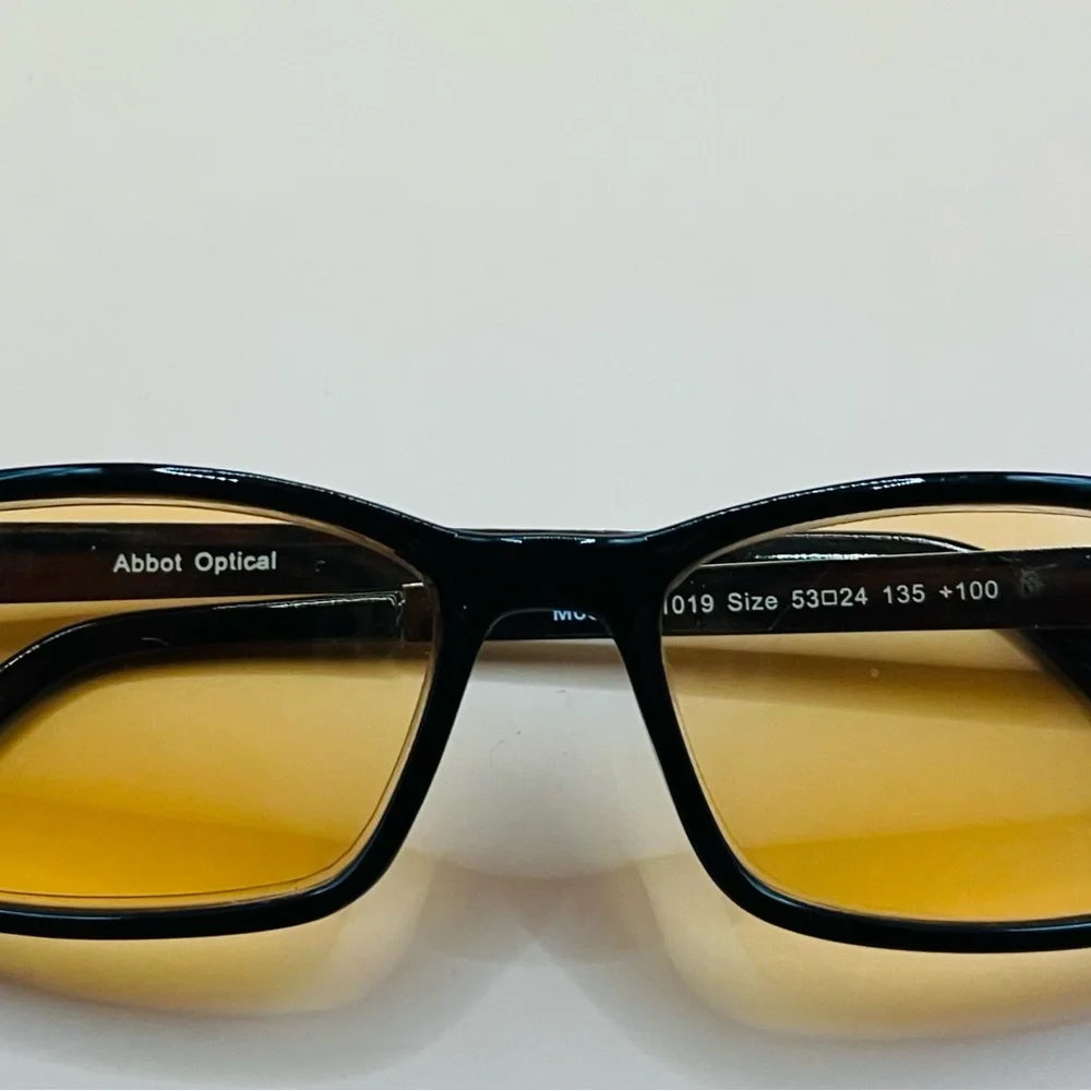 ABBOT OPTICAL-AMBER LENS-BLUE LIGHT BLOCKING GAMING/COMPUTER GLASSES-METAL ARMS